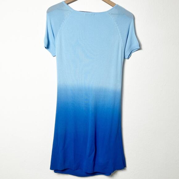 PEPPE PELUSO BLUE OMBRE WOMEN SHORT DRESS SIZE MEDIUM BRAND NEW - Picture 3 of 5